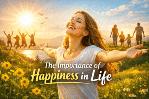 Joyful woman in sunlight illustrating the importance of happiness in life