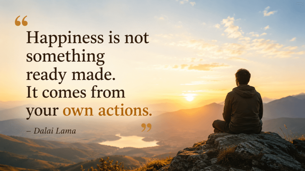 happiness comes from actions