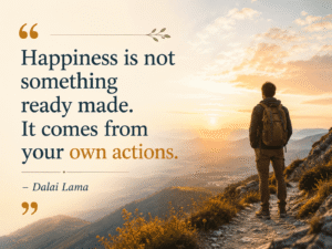 happiness comes from actions