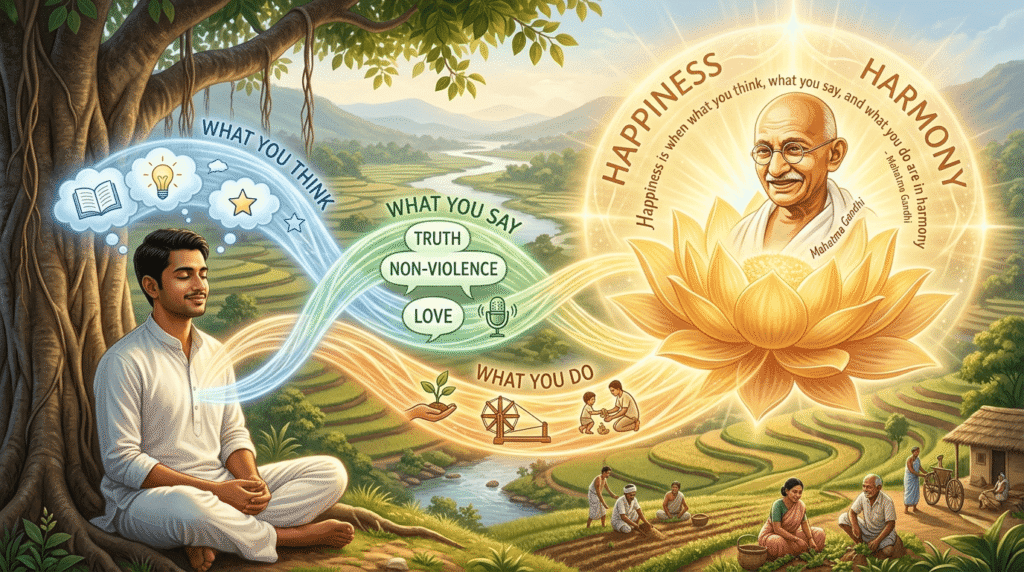 happiness lies in harmony